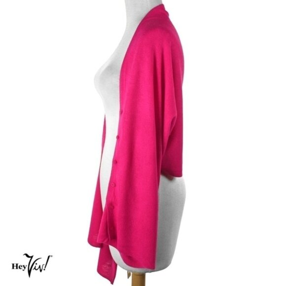 Pink Scarf, Shawl, Shrug - 22" x 60" - Creative Button Up Style from Hey Viv - Picture 2 of 4